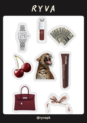 cherry luxe sticker sheet