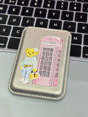 silver teddy cardholder