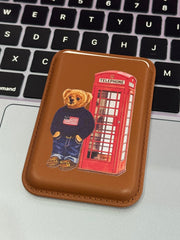 brown teddy cardholder