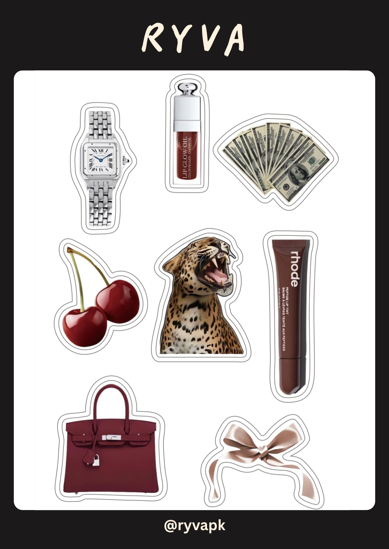 cherry luxe sticker sheet