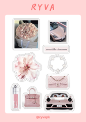 pink edit sticker sheet