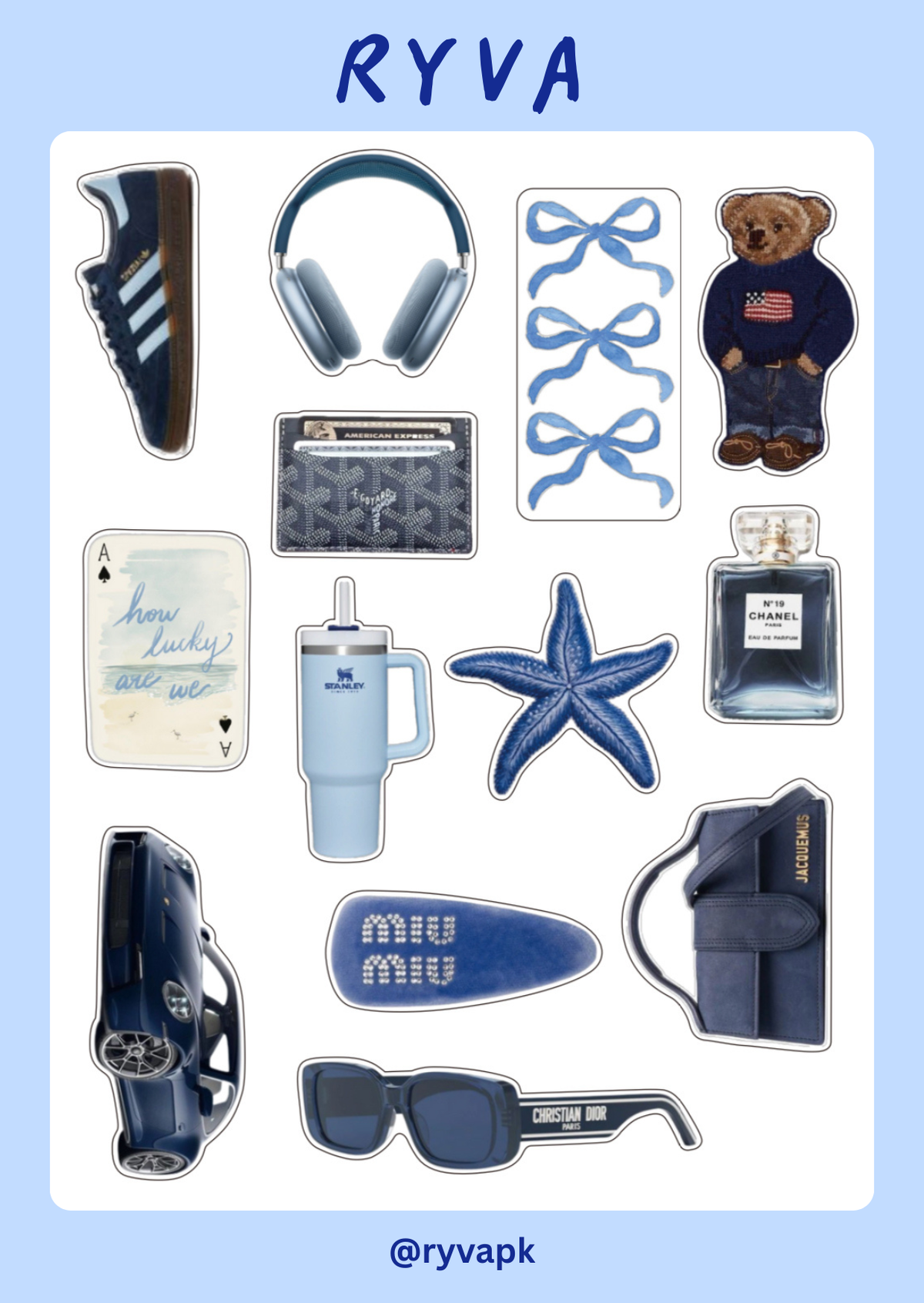 blue club sticker sheet